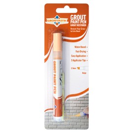 Grout Paint Pen - Light Beige. Tile Paint Marker: Waterproof, Tile Grout Colorant and Sealer Pen. Restorer for Bathroom, Shower, and Kitchen with Three Tips 2-3mm, Quick-Drying