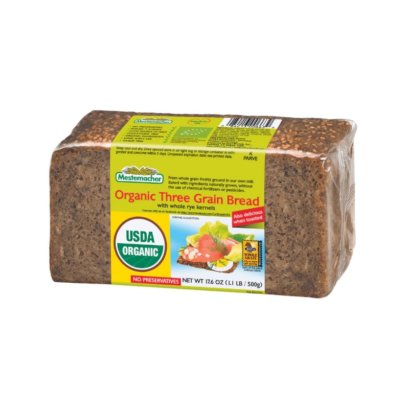 Mestemacher Natural High Fiber Bread 3 Flavor Variety Bundle: (1)