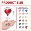 MECCANIXITY 50 Pcs 3D Heart Nail Charm Crystals Nail Gems