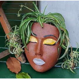 coolboy Face a Planter Pot for Indoor Outdoor Wall Flower Pot,Face Flower Pot Hanging Wall Decoration,Flower Pot Wall Decoration,Facial Flower Pot Decoration,Unique Face Planter Pot,Head Planter