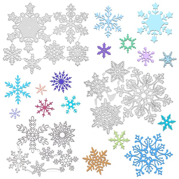 OOTSR Christmas Snowflake Metal Cutting Dies 16 Cutting Dies for
