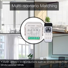 Yueyang Roller Shutter Switch with RF Remote Control, Wireless Roller Shutter Control Retrofit Set, Wireless Switch for Shutters, Blinds, Awnings, Consists of RF Remote Control + Receiver Module