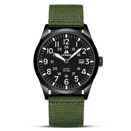 LN LENQIN Mens Watches Unisex Military Sport Nylon Strap Stylish Luminous Fashion Analog Quartz Watch for Men Waterproof Army Tactical Casual Wristwatch