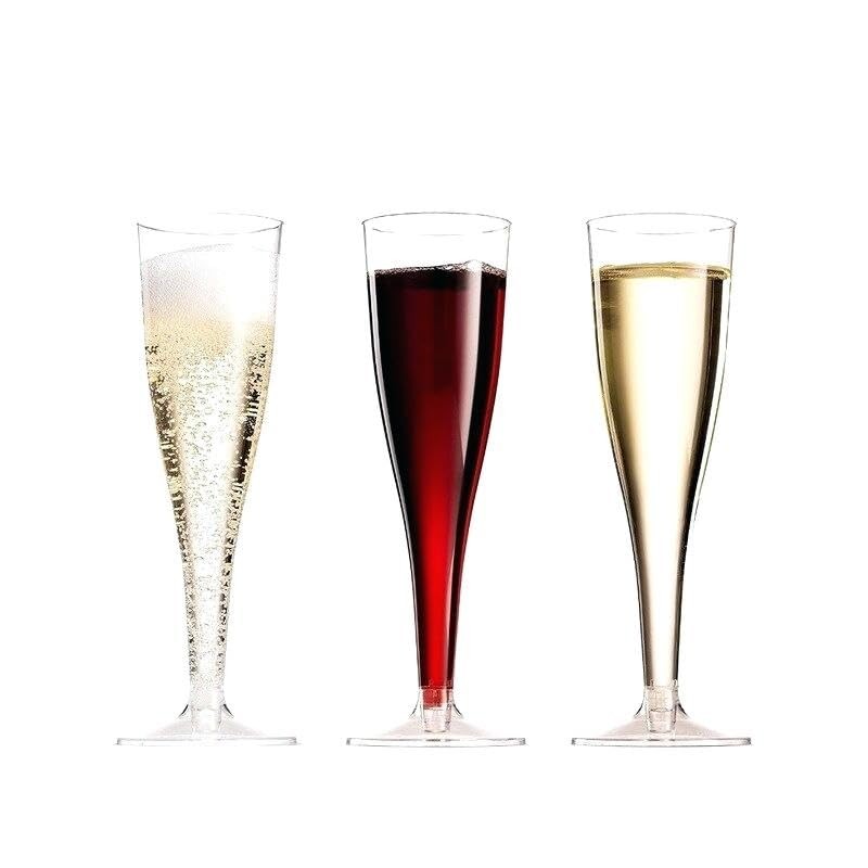 AIOS Use-Reuse-Recycle Plastic Prosecco/Champagne Flutes. Capacity160ml (Pack of 10)