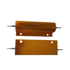 2PCS 100W 1 Ohm Resistor 5% Aluminum Housing Resistor Wirewound Chassis Mounted Aluminum Case Load Resistors Gold Tone