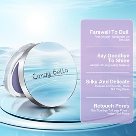 Natural Compact Powder, Wasserfest Matt Powder Make Up, Universal Make Up Puder Cosmetic, Mattierend Kompaktpuder für Einen Natürlichen Glow, Porenverfeinernd und Fixiert Langanhaltend, Lila