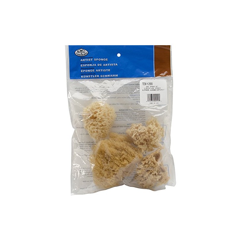 Multicraft Imports R2090 Natural Ocean Artist Sponges (4 Pack)