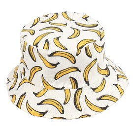 Umeepar Unisex Reversible Packable Bucket Hat Sun Hat for Men Women (Banana White)