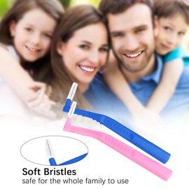 5 PCS Interdental Brush, Angle Dental Brush Cleaner, Toothpick Flossing Head, Tooth Cleaning Tool, Dental Tooth Brush Interdental Cleaners for Tooth Cleaning(Blue)