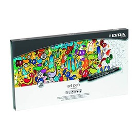 LYRA Art Pen, Fine Art Marker Set, 40 Assorted Colours, Fibre Tip Pen, Ideal for Professionals & Students