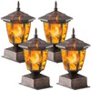 Dynaming 4 Pack Solar Flame Post Lights Outdoor, Solar Powered