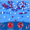 1200 Pcs 6mm Plastic Beads Patriotic Pearl Beads Small Round