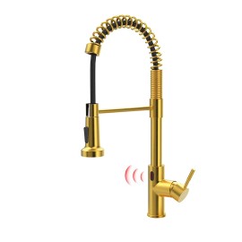 Matte Black Touchless Kitchen Faucet with Pull Down Sprayer, Motion Sensor Smart Hands-free Activated Single Handle Spring 1 PcsColor: IS1252-33NG, Surface Finishing: Brushed Nickel