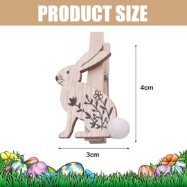 EUYKQNOI Easter Wooden Clips, Easter Bunny Decorative Wood, Easter Decoration, Decorative Clips, Vintage Wooden Pegs, Small for Gift Bags, Gift Tags, Easter Nest Basket, Party Bags, Stamps, Photos