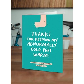 Brainbox Candy - Funny Valentines Cards - 'Thanks For Keeping My Feet Warm' - Witty Valentines Day Cards For Him Her Boy Girlfriend Husband Wife Partner