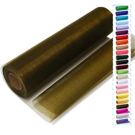 Khaki Green Tulle Crystal Organza Fabric Rolls 12 Inch by 50 Yards (150 feet) Sheer Fabric for DIY Tutu Bow Baby Shower Birthday Party Wedding Decorations Christmas Craft Supplies