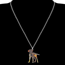 DUOWEI Cute Labrador Dog Necklace Pendant Zinc Alloy Enamel Labrador Jewellery Gifts, Zinc