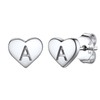 PROSILVER Initial Earrings 925 Sterling Silver Heart Stud Earrings with