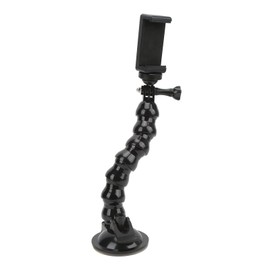 Gooseneck Car Phone Holder, Flexible Strong Suction Cup Phone Holder Moun, Gooseneck Extension Suction Cup Car Mount Holder with Phone Holder for Action Camera