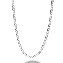 Savlano 925 Sterling Silver 4mm Italian Solid Curb Cuban Link Chain Necklace For Men & Women - Made in Italy Comes With a Gift Box (26, 4mm)