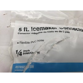 Universal 5 Foot Refrigerator Icemaker Connector Flexible PVC Hose 1/4" Inlet Outlet A48