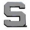 Michigan State Spartan S Chrome Metal Auto Emblem