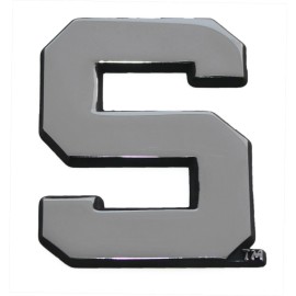 Michigan State Spartan S Chrome Metal Auto Emblem