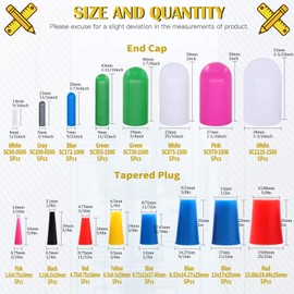 Mardatt 80Pcs Silicone Rubber Tapered Stopper Plug and Protective End Cap Assortment Kit Withstand High Temperature for Powder Coating Painting Anodizing Repairing Masking Spraying