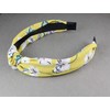 Yellow flower headband Turban Knot knotted floral fabric covered grip