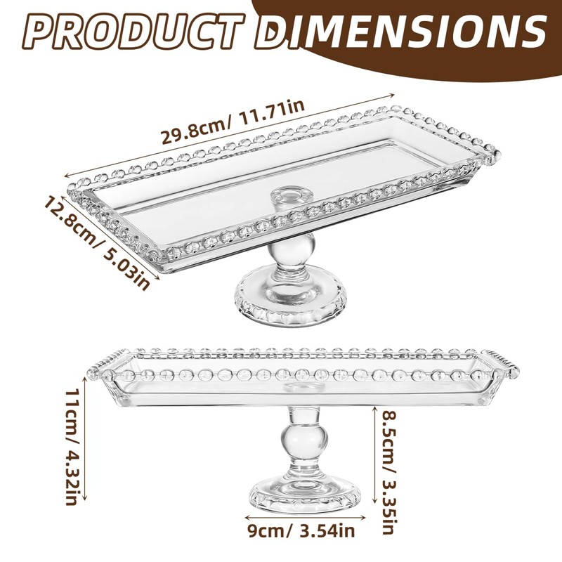 Luxshiny Footed Fruit Serving Tray: 11.7" European Style Dessert Display