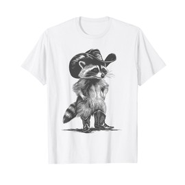Vintage Raccoon Cowboy Cowgirl Trash Panda Western Country T-Shirt