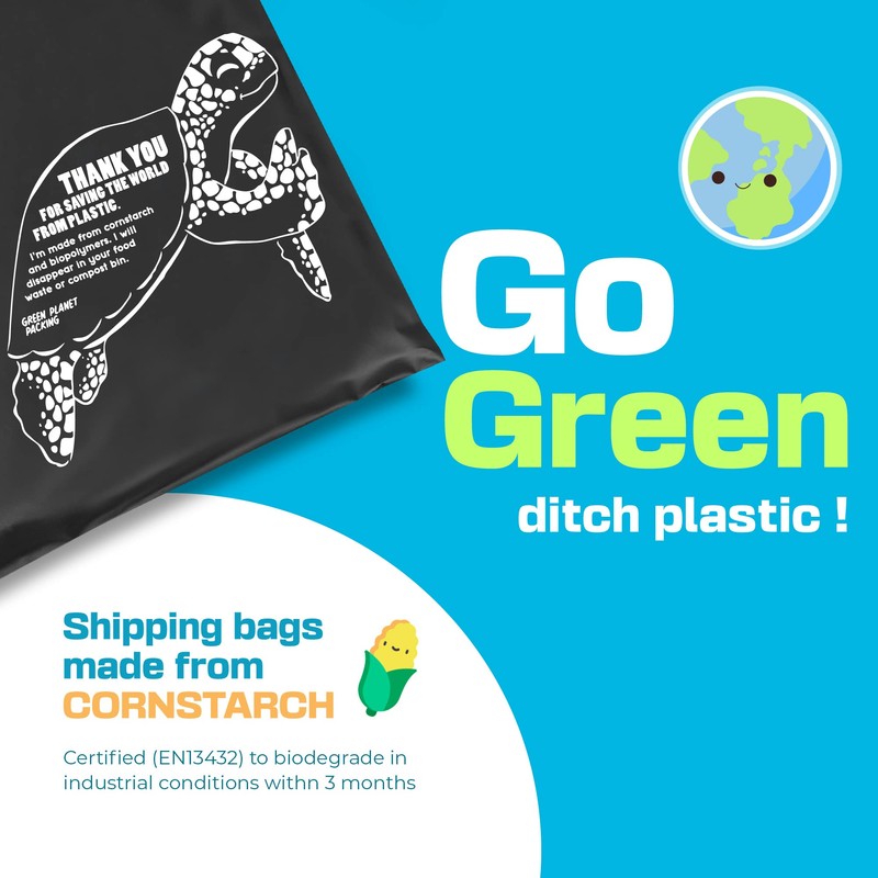 Compostable Mailing Bags,Biodegradable Mailing Bags,Eco Friendly Mailers 12 x 16"