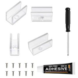 MOLIONS Neon Rope Light Mounting Brackets, Clear Fixing Clips with Screws and Nail-Free Glue, for 6x12mm Silicone LED Neon Flex Strip Lighting, Neon Signs DIY(20Clips, 20Screws)