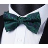 HISDERN Bow Tie with Pocket Square for Men Plain Adjustable