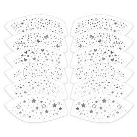 MWOOT Eye Shadow Tattoos, Pack of 12 Eye Makeup Stickers for Women, Silver Eye Shadow Stickers