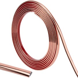 CRASPIRE 10Ft Peel and Stick Molding Trim Flexible Self-Adhesive Decorative Strip Rose Gold Waterproof Wall Tile Edge Metallic Mirror Frame Bendable Caulk Strip for Ceiling Floor Tables Cabinet Tile