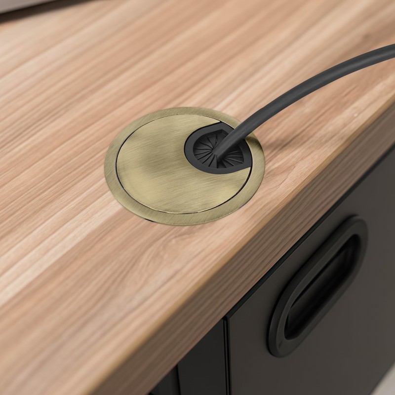 2Pcs 80mm Desk Cable Grommets, Desk Plug Hole Cover, Computer