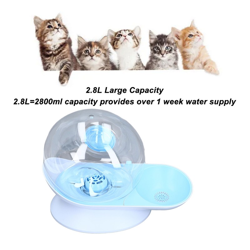 Automatic Cat Water Dispenser 2.8L Deatachable Durable Plastic Filter System