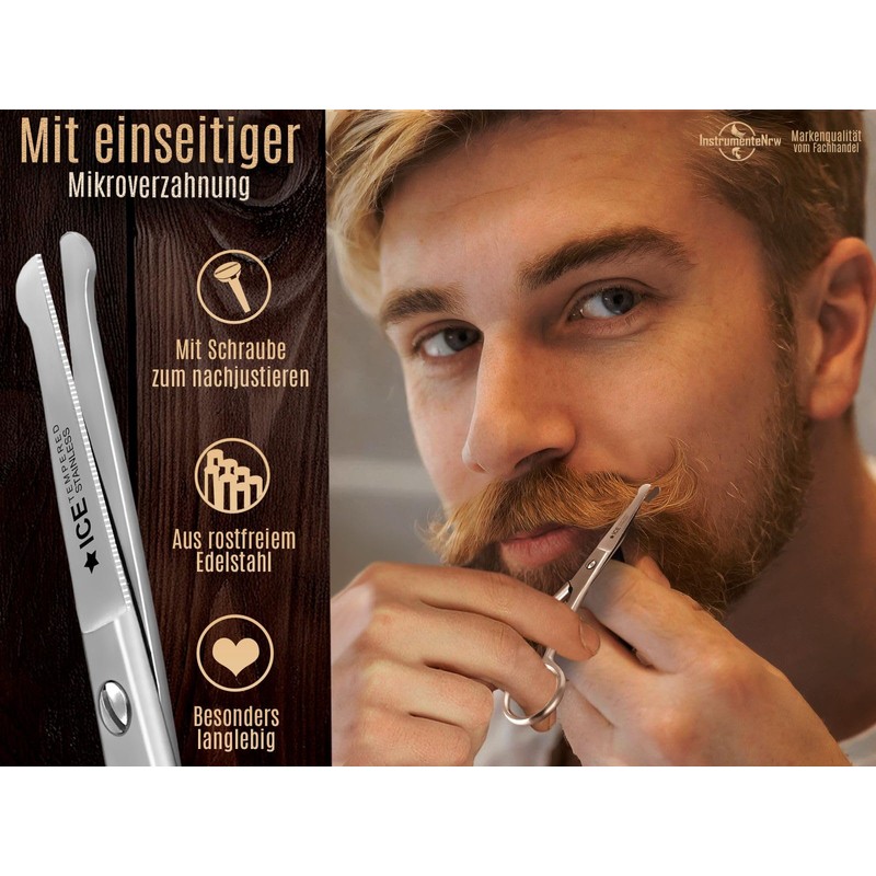 Rounded Beard Scissors Hair Scissors Moustache Scissors