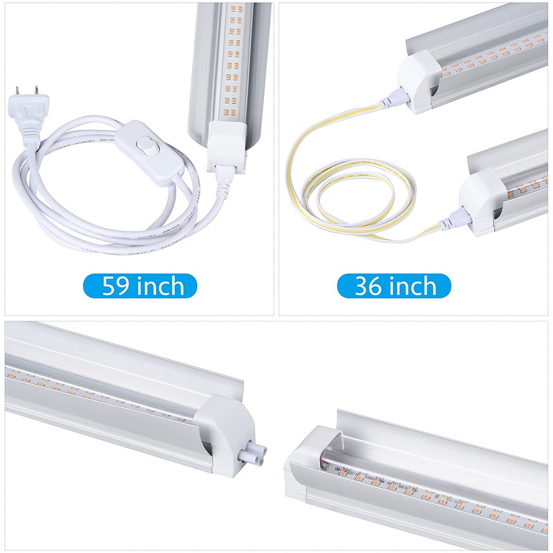 Grow Light for Indoor Plants,4ft T8, 180W(4 x 45W, 1080W