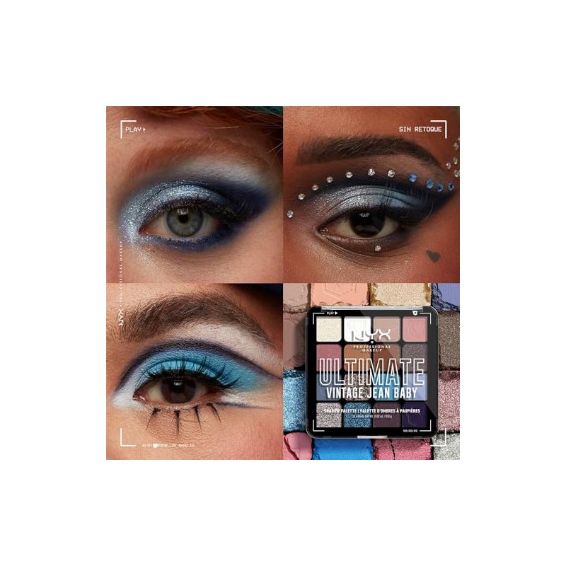 NYX Professional Makeup Ultimate Shadow Palette, Tono Vintage Jean