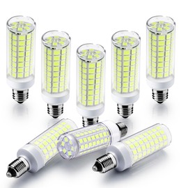 24 Nha&FACA E11 LED Bulb, JD E 11 120V 75W, E11 Bulb 6000K Daylilght White 7W 750LM, Light Bulbs JDE11 Perfect for Chandelier, Ceiling Fan, Cabinet, Indoor & Small Outdoor Lighting, 8pcs