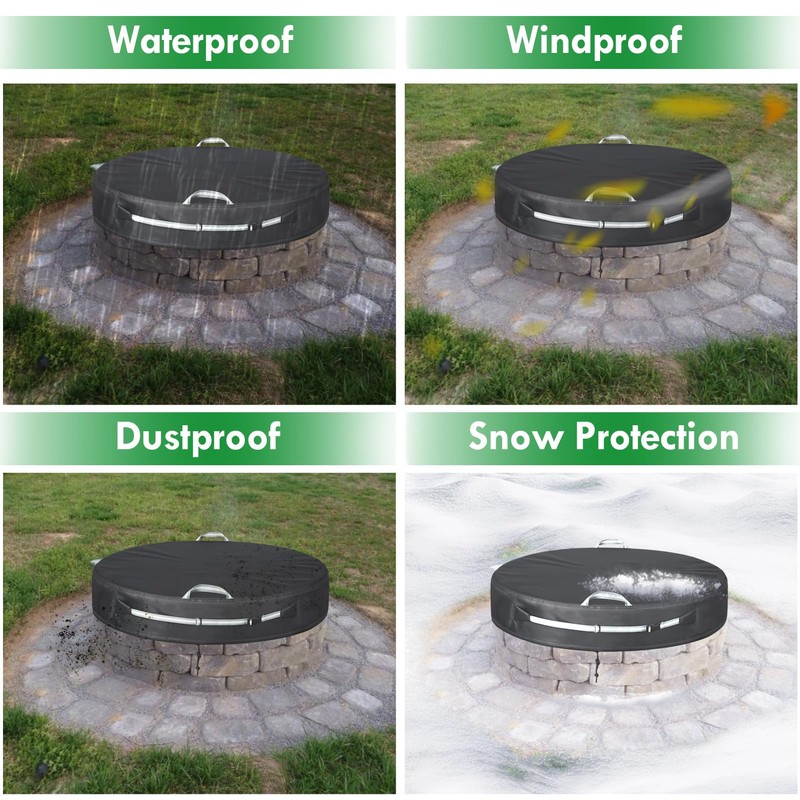 Round Built in Stone Fire Pit Cover for In Ground