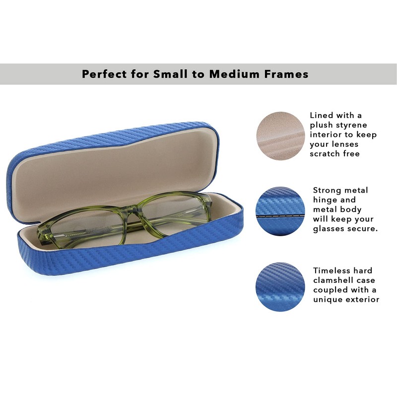 LBI Hard Shell Eyeglass Case Clamshell Fits Small To Medium