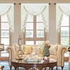 VOGOL Beige Sheer Valance Curtains, 39 Inches Wide Vintage Style