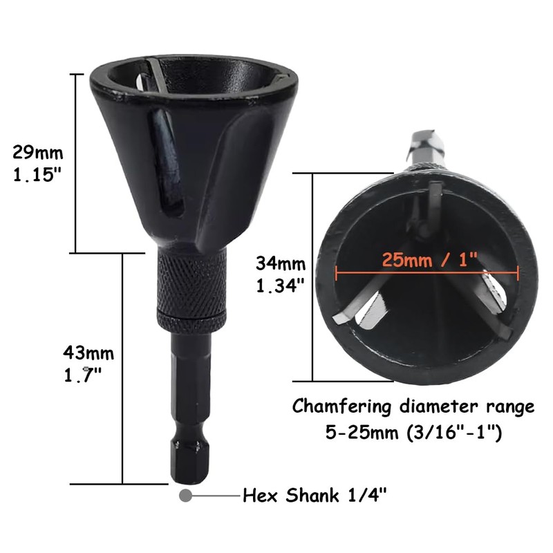 Kigauru Deburring External Chamfer Tool Tungsten Carbide Blade 1/4 Inch