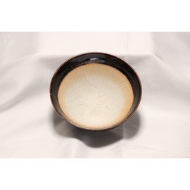 Juego de mortero y pilón suribachi y surikogi hecho en Japón Ripple Ridge tamaño pequeño de 5.91 pulgadas para diestros y zurdos, negro auténtico Mino Ware Pottery TR43616