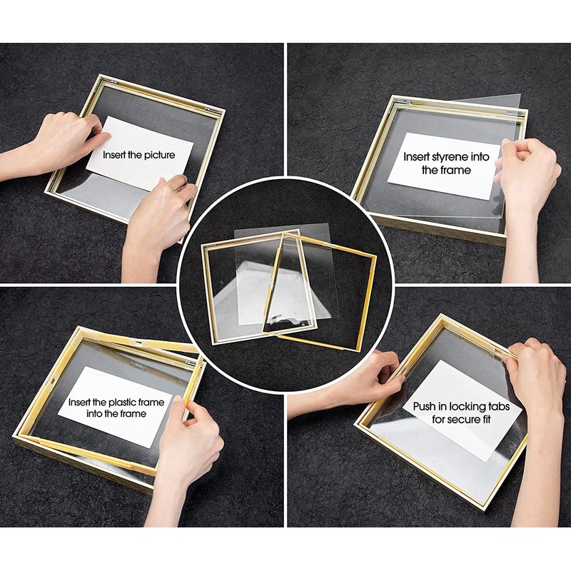 Frametory, 11x14 Floating Picture Frame - Metal Photo Frame -