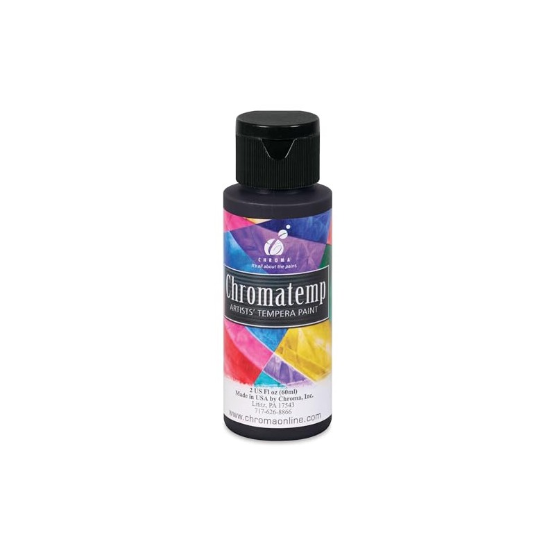 Chroma Chromatemp Artists' Tempera Paint - Black, 2 oz