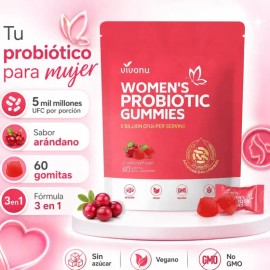 Suplemento Digestivo Mujer Probióticos 60 Gomitas Arándano